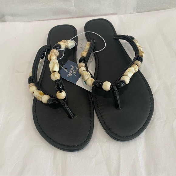 Woman's Cindy Beaded Flip Flop Sandals - Universal Thread Black Size 9 - Picture 5 of 6